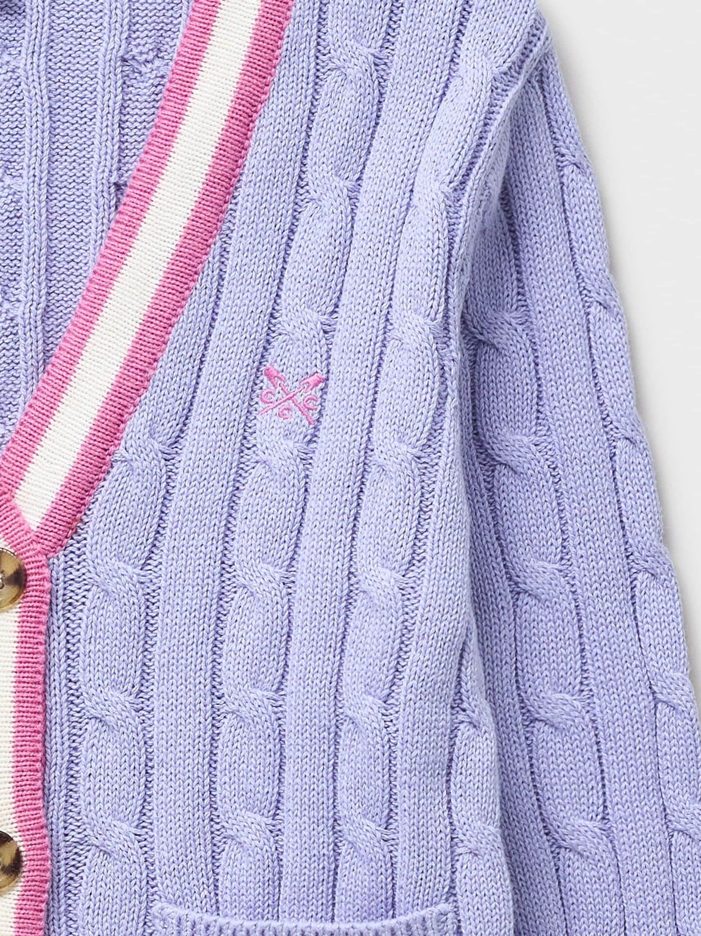 Dsiney Kidz - Crew Clothing Purple Cable Cricket Cardigan image 3