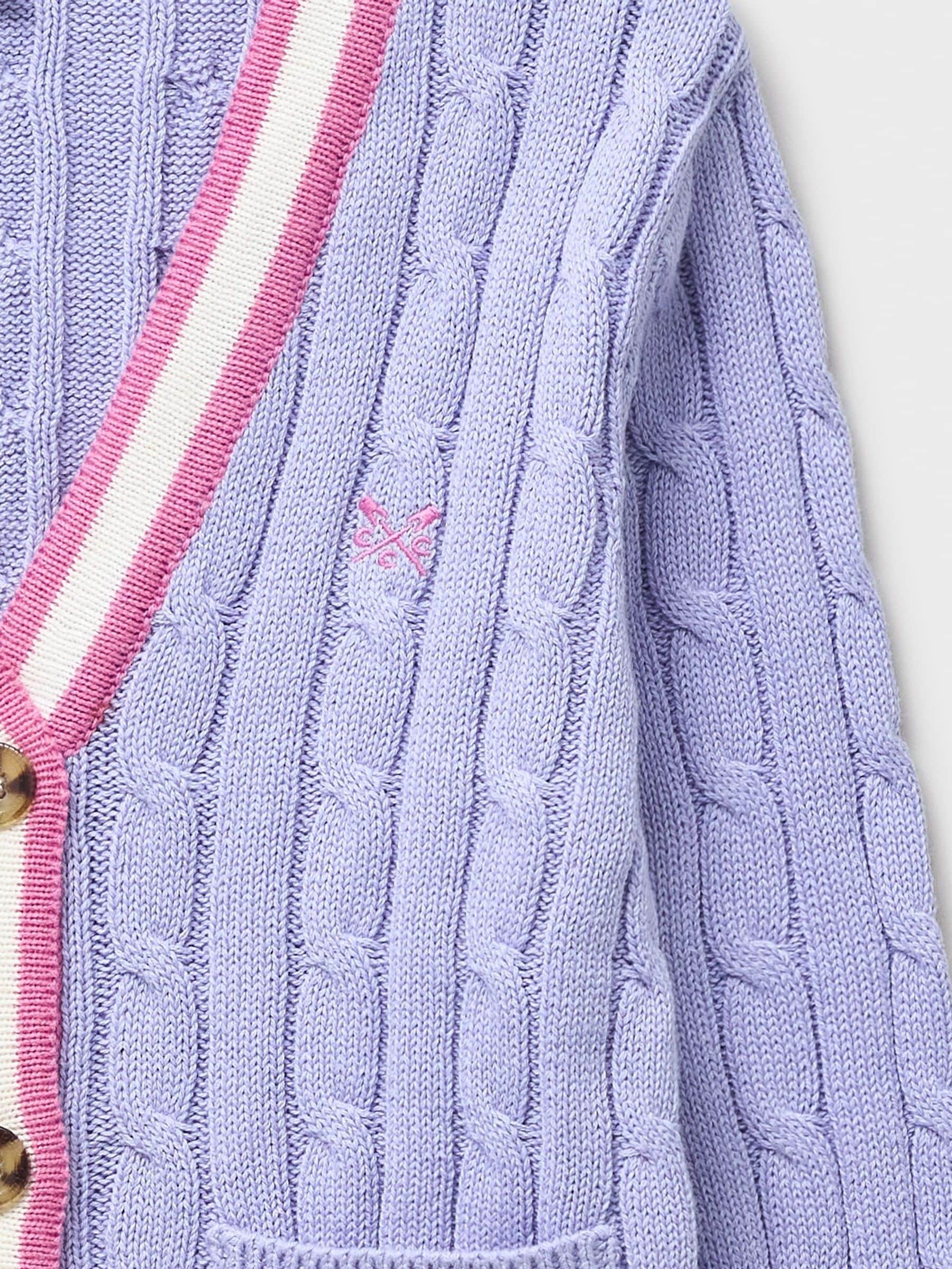 Dsiney Kidz - Crew Clothing Purple Cable Cricket Cardigan image 3