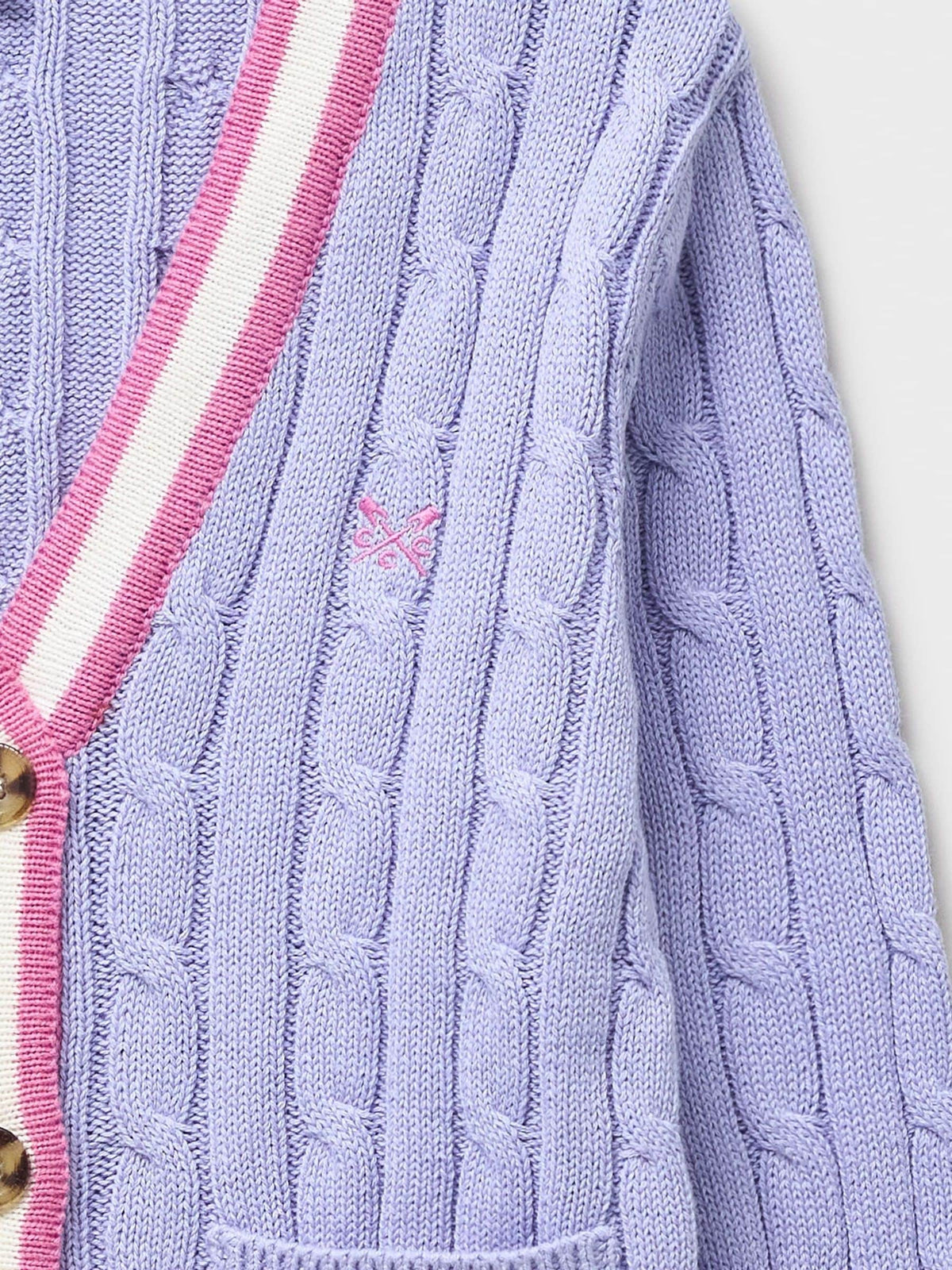 Dsiney Kidz - Crew Clothing Purple Cable Cricket Cardigan image 3