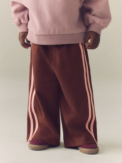 Dsiney Kidz - Chocolate Brown Side Stripe Wide Leg Trousers (3mths-7yrs) image 3