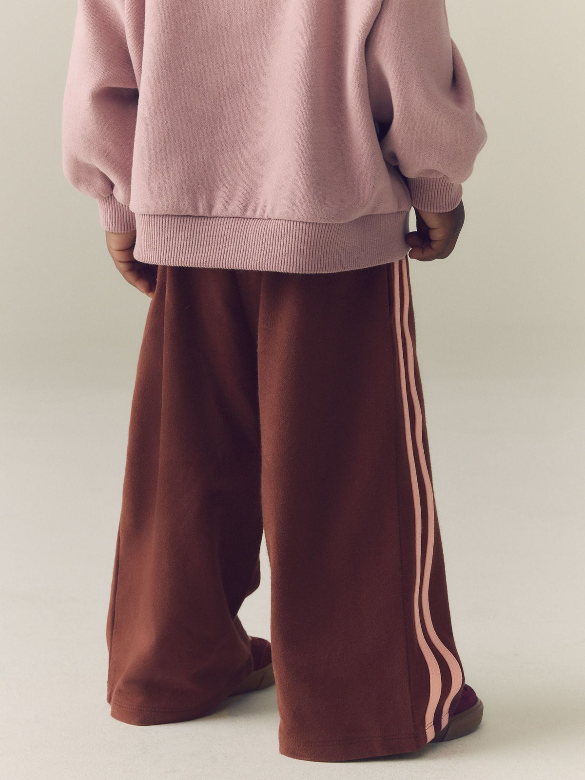 Dsiney Kidz - Chocolate Brown Side Stripe Wide Leg Trousers (3mths-7yrs) image 4