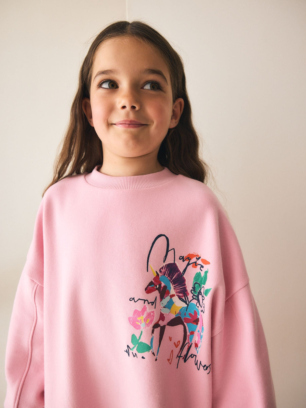 Pink Floral Unicorn Sweatshirt and Leggings Set (3-16yrs) - image 4