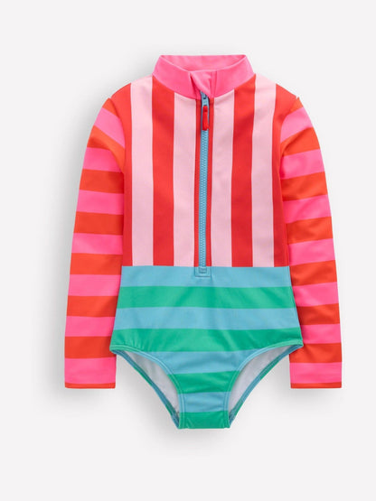 Boden Red Long-Sleeved Swimsuit image 2