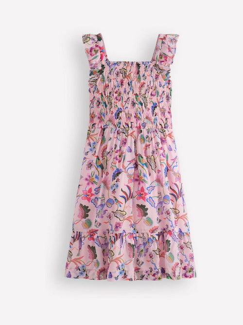 Dsiney Kidz - Boden Pink Shirred Embroidered Bow Dress image 1