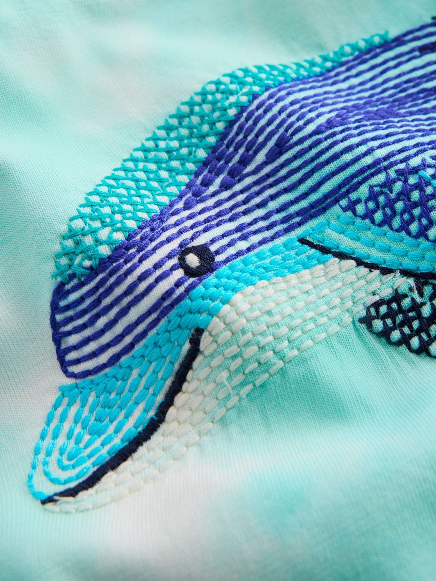 Boden Blue Puff Sleeve Superstitch Top image 3