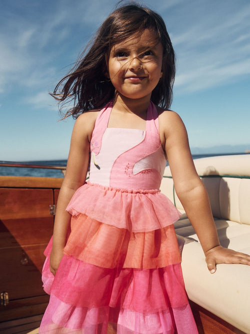 Boden Pink Tulle Mix Logo Dress image 1