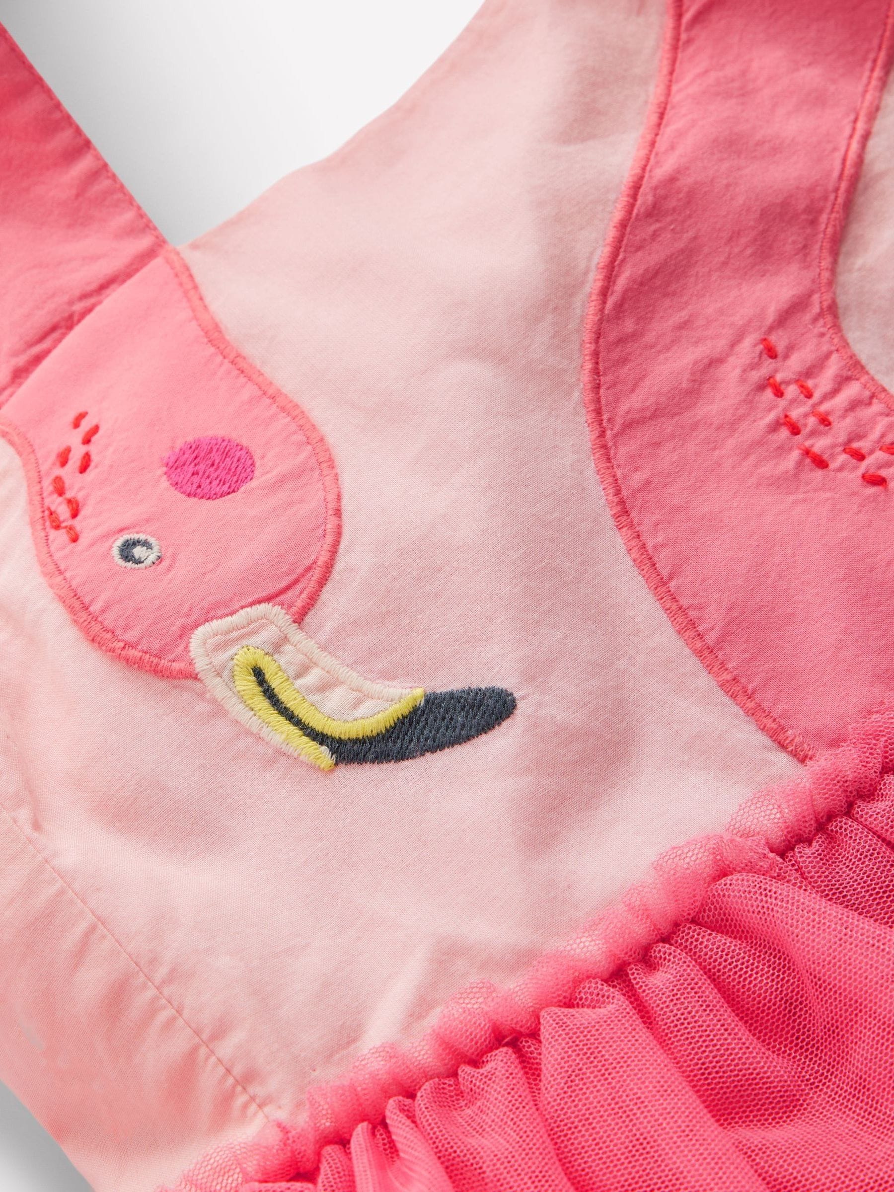 Boden Pink Tulle Mix Logo Dress image 4