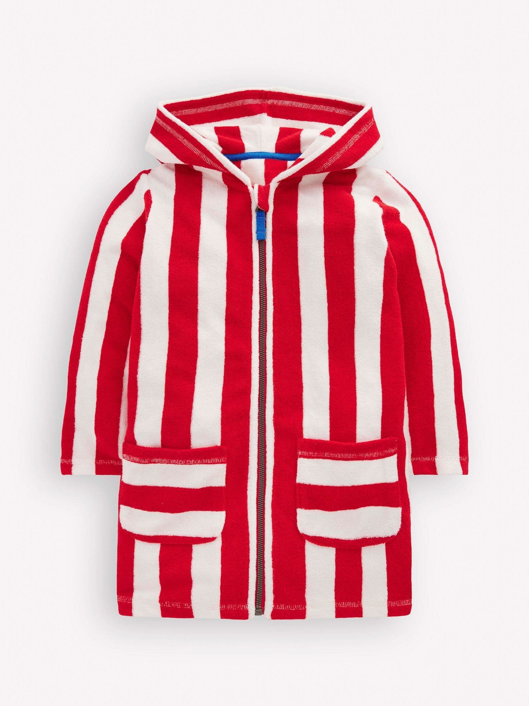 Boden Red Towelling Zip-up Throw-on Cover-Up image 1