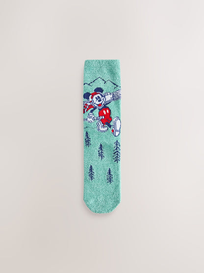Green/Red Mickey Mouse Skiing Licensed Cosy Ankle Socks 2 Pack - image 2