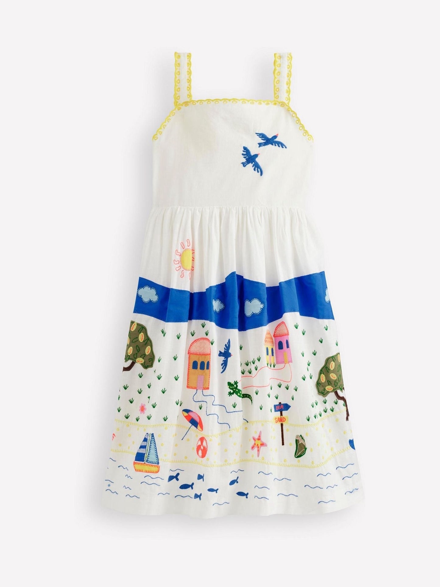 Boden Cream Logo Sun Dress image 1