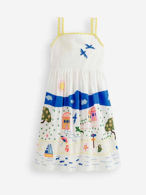 Boden Cream Logo Sun Dress image 1