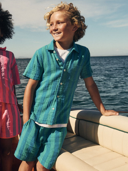 Boden Green Double Cloth Shorts image 1