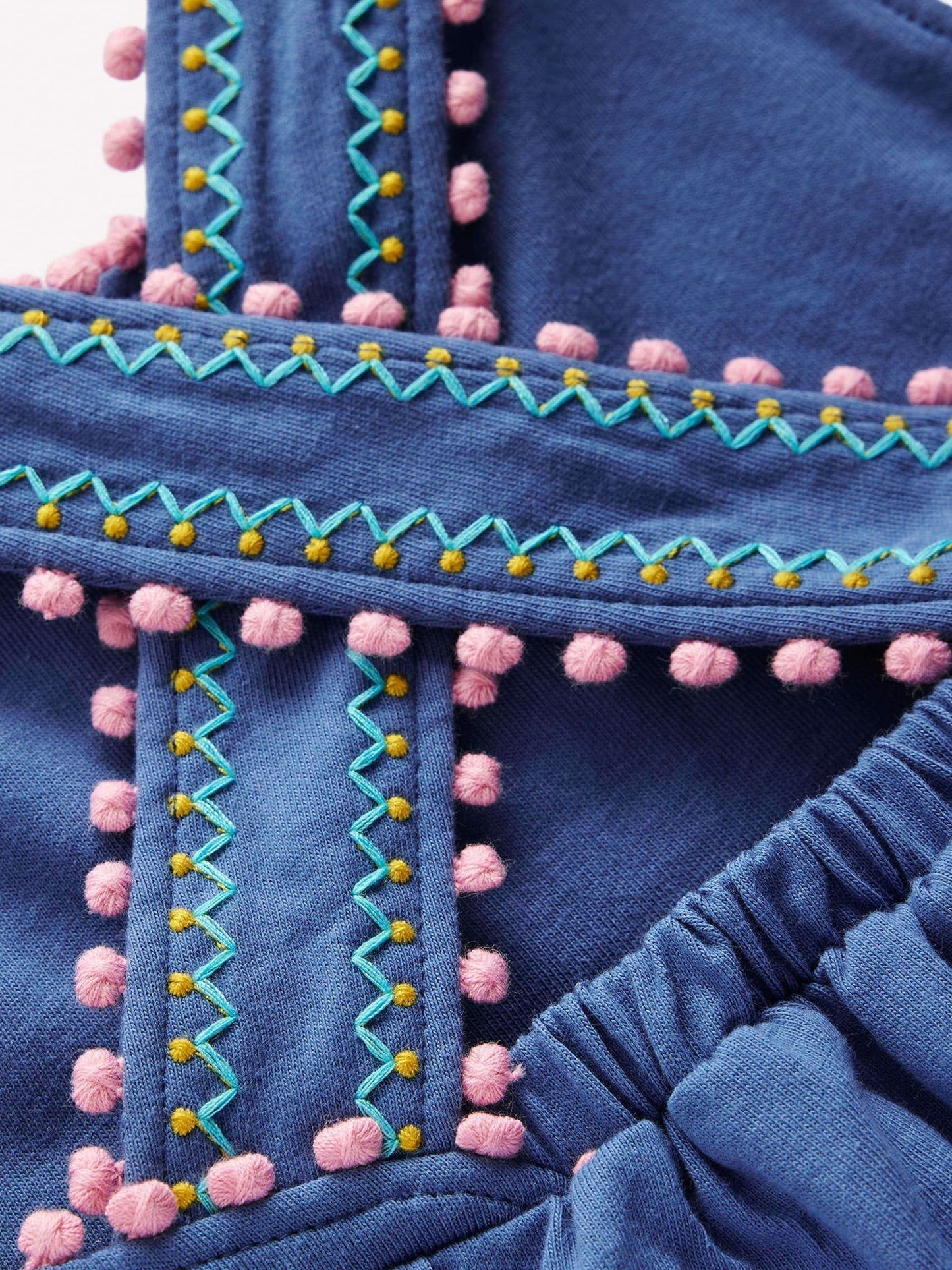 Boden Blue Cross-Back Pom Trim Dresses image 3