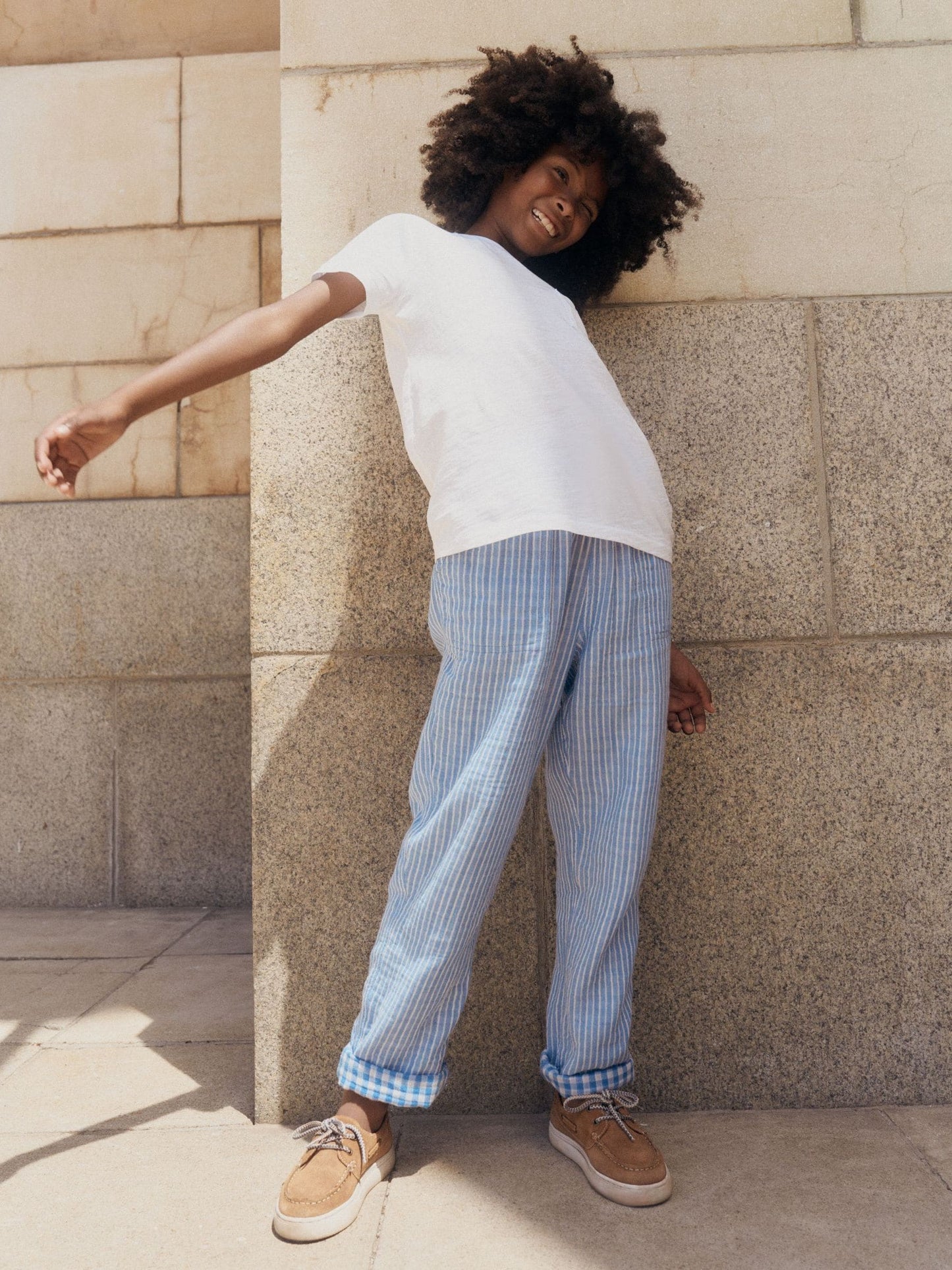 Boden Blue Double Cloth Summer Trousers image 1