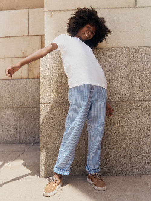 Boden Blue Double Cloth Summer Trousers image 1