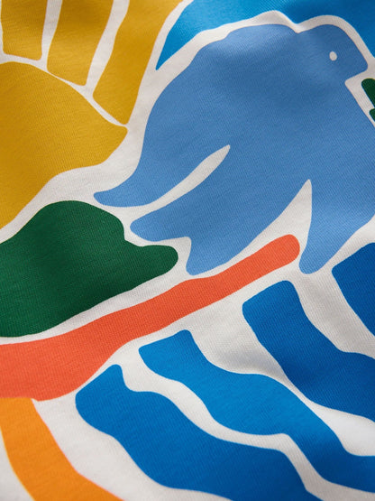 Boden Cream Front & Back Graphic T-shirt image 3