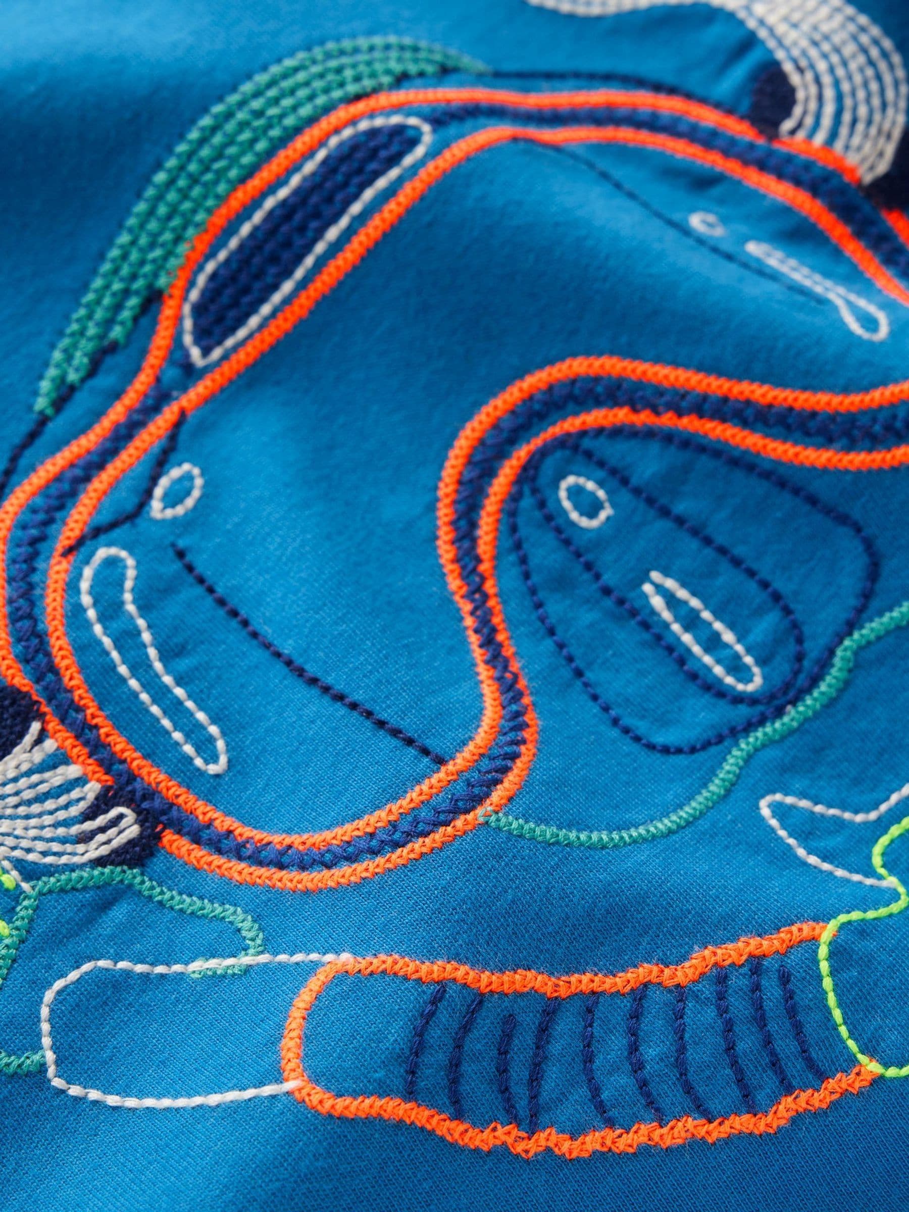 Boden Blue Linear Stitch T-shirt image 3