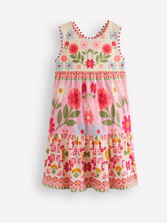 Boden Pink Hotchpotch Floral Jersey Cross Back Dress image 2
