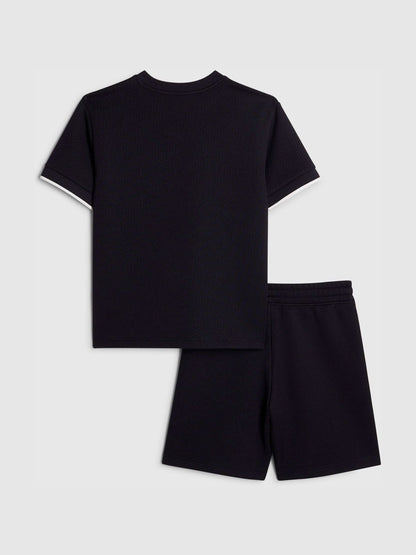 Dsiney Kidz - River Island Navy Smart Textured T-Shirt & Shorts Set image 2
