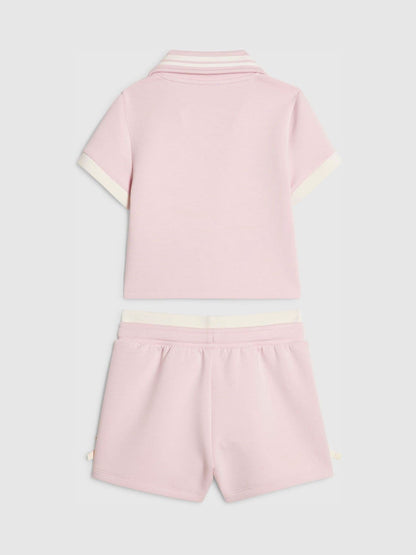 Dsiney Kidz - River Island Pink Clean Polo Shirt & Shorts Set image 2