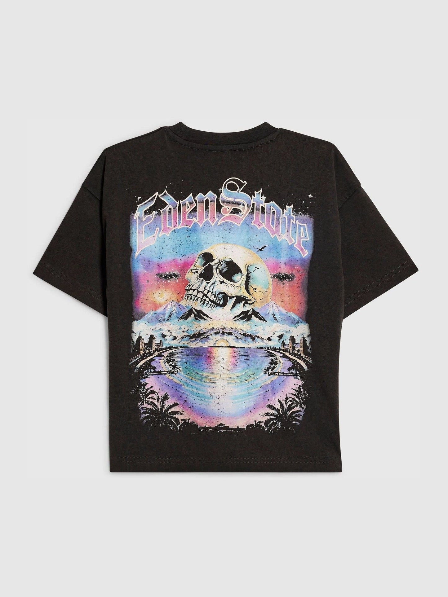 Dsiney Kidz - River Island Black Oversized Skull Washed T-Shirt image 1
