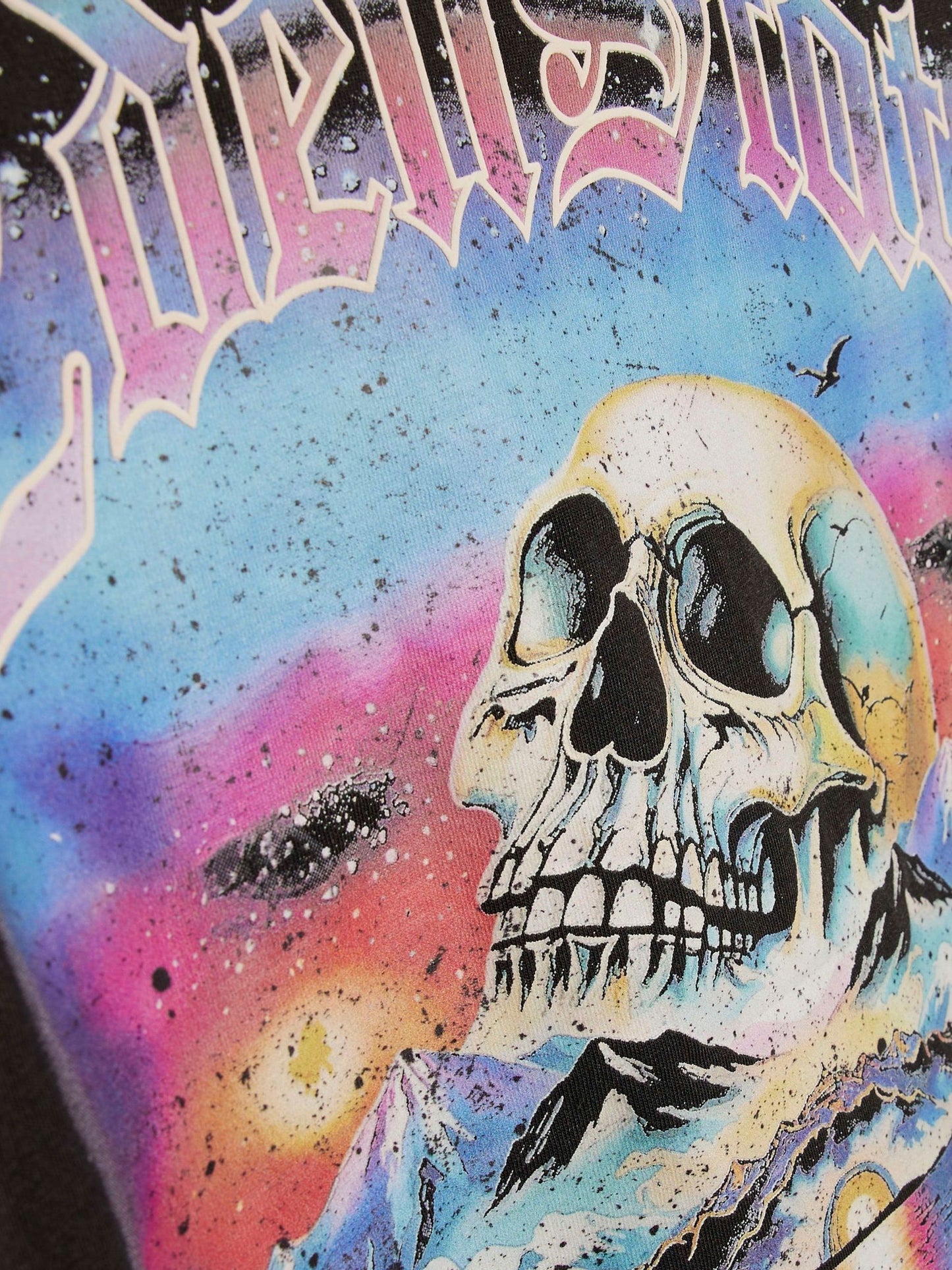Dsiney Kidz - River Island Black Oversized Skull Washed T-Shirt image 4