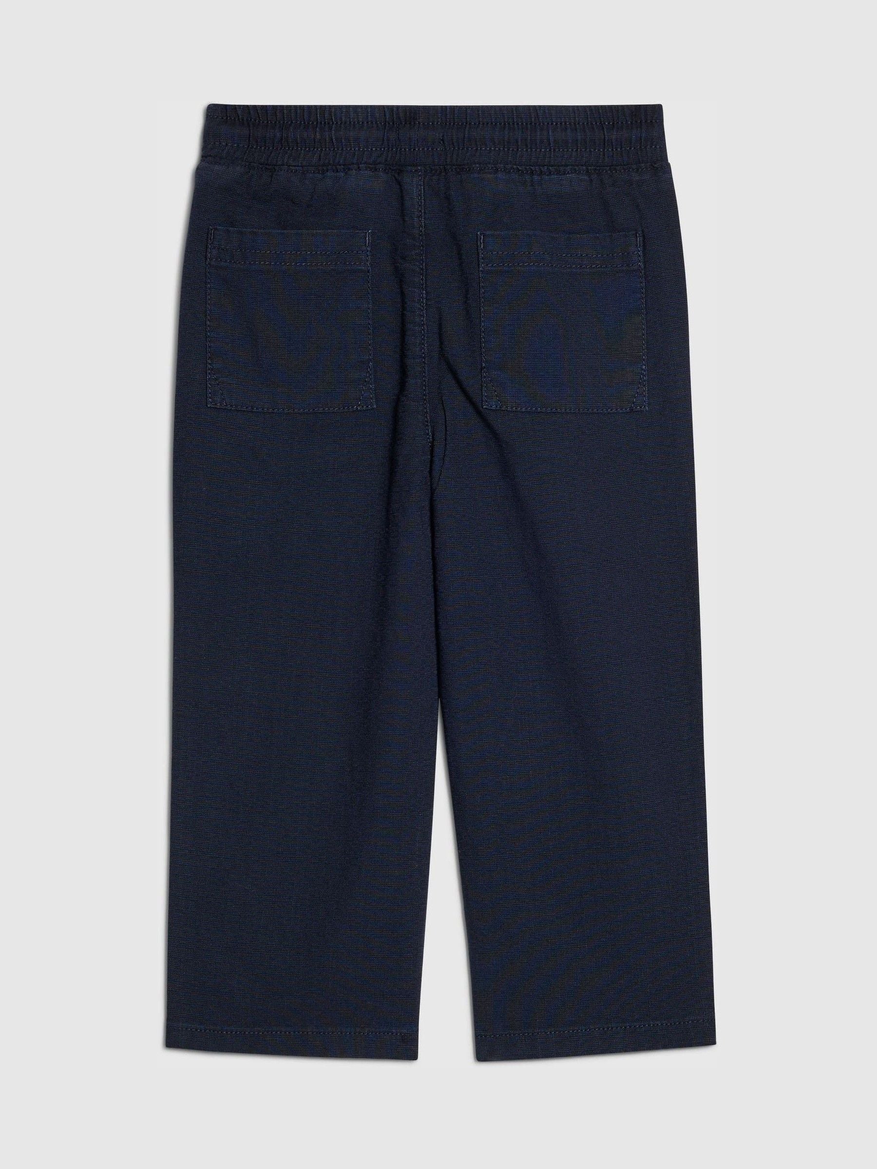 River Island Navy Blue Regular Fit Pull On Trousers image 2