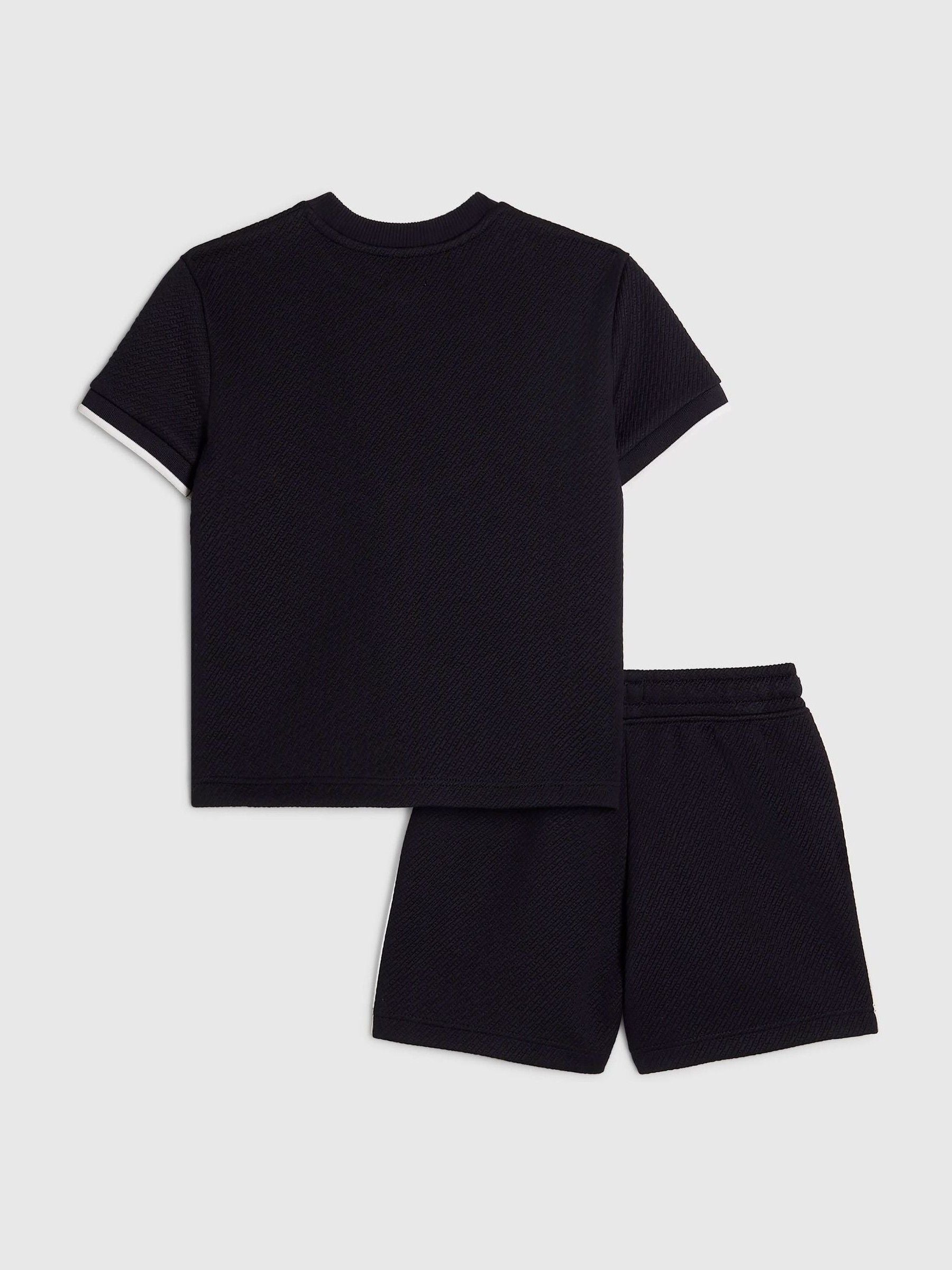 Dsiney Kidz - River Island Navy Oversized Smart Textured T-Shirt & Shorts Set image 2