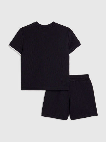 Dsiney Kidz - River Island Navy Oversized Smart Textured T-Shirt & Shorts Set image 2