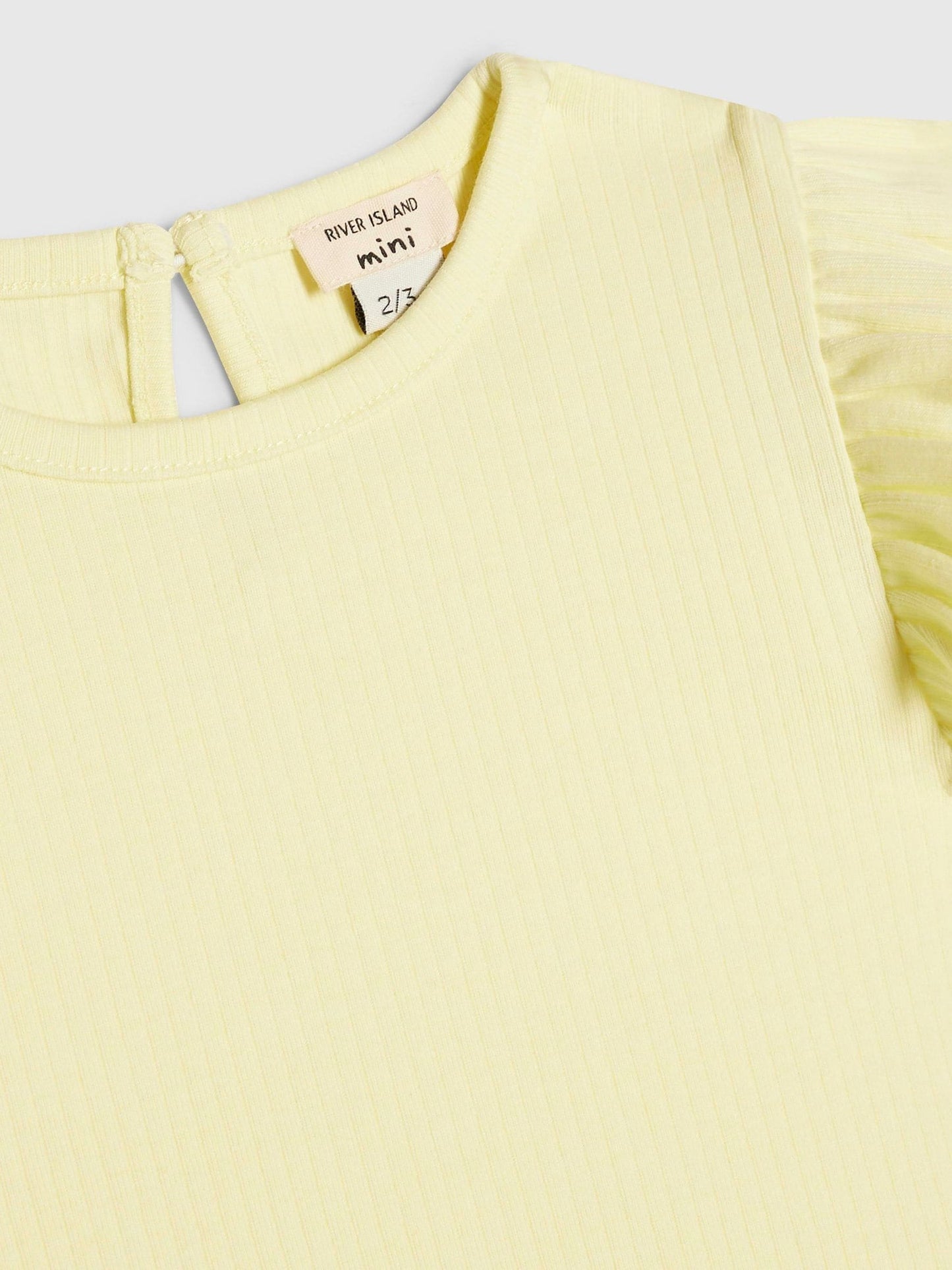 River Island Yellow Peplum Bow Top & Rib Shorts Set image 5