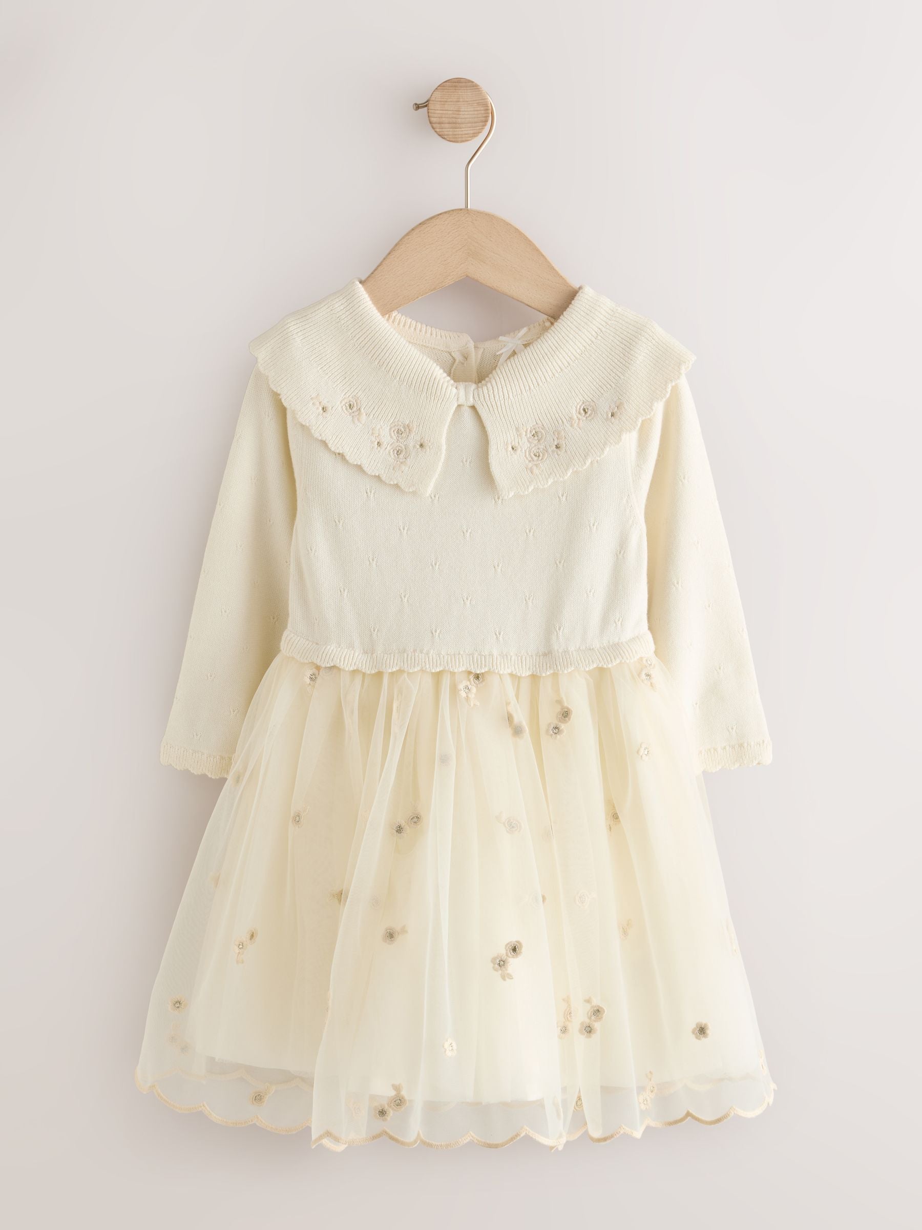 Dsiney Kidz - Ecru Occassion Bow Collar Dress (3mths-10yrs) image 1
