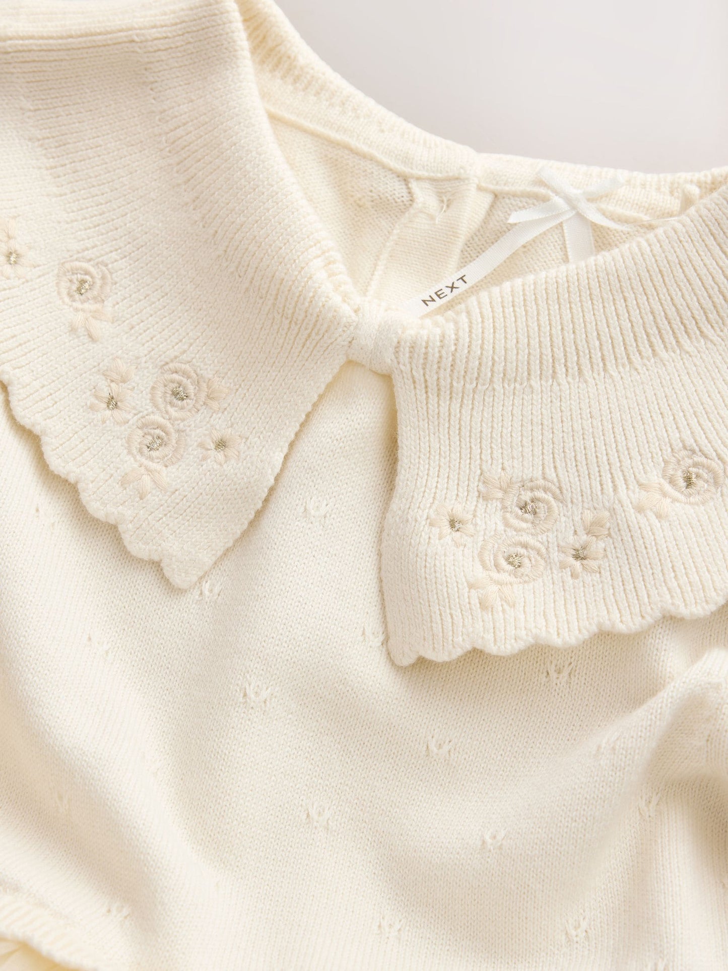 Dsiney Kidz - Ecru Occassion Bow Collar Dress (3mths-10yrs) image 3
