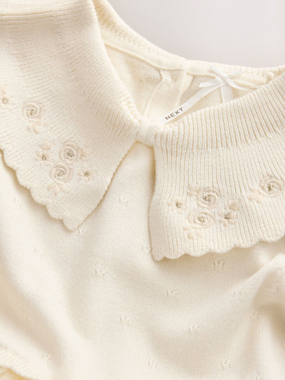 Dsiney Kidz - Ecru Occassion Bow Collar Dress (3mths-10yrs) image 3