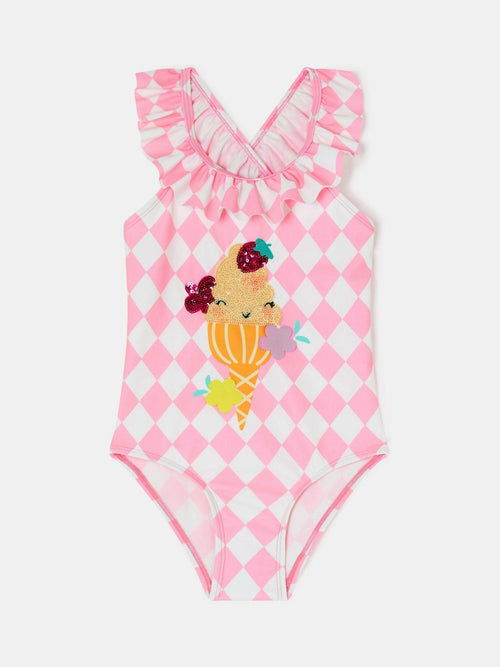 Angels By Accessorize Pink Ice Cream Swimsuit image 1
