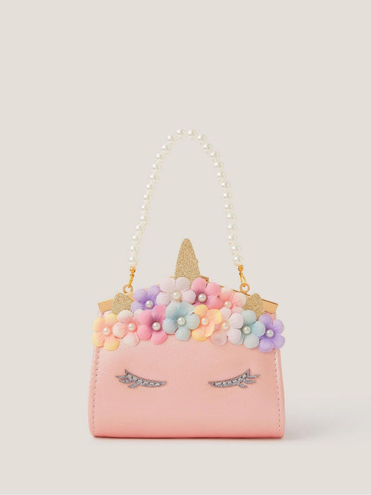 Monsoon Pink Flower Unicorn Clip Frame Bag image 1