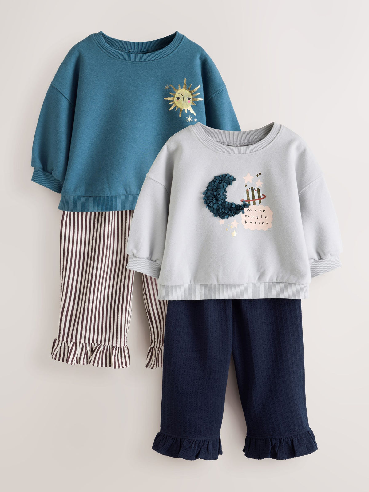 Blue Moon Sweatshirt and Frill Trousers Set 2 Pack (3mths-7yrs) - image 1