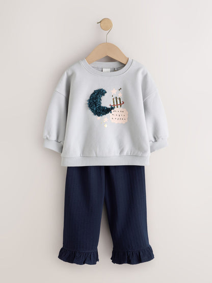 Blue Moon Sweatshirt and Frill Trousers Set 2 Pack (3mths-7yrs) - image 2