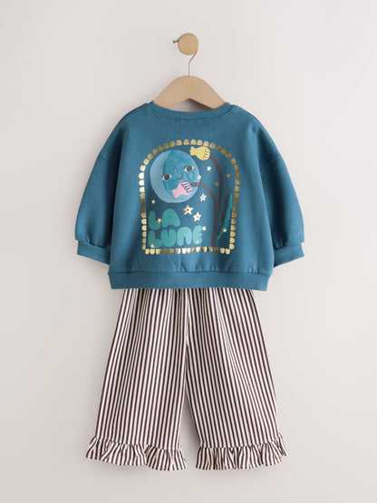Blue Moon Sweatshirt and Frill Trousers Set 2 Pack (3mths-7yrs) - image 5