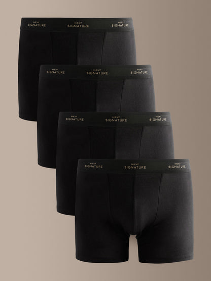 Dsiney Kidz - Black Metallic Text Waistband 4 pack Signature Cotton Rich Trunks image 1