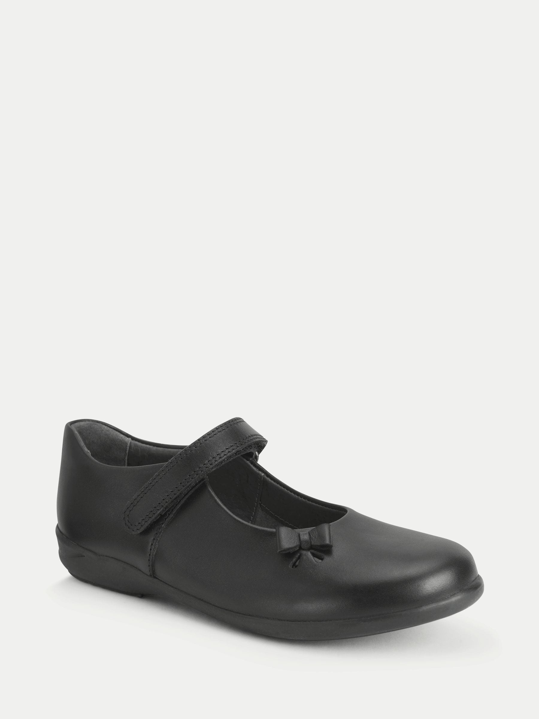 Start-Rite Black Ribbon Rip-Tape Single Bar Smart Bow Detailed School Shoes image 5