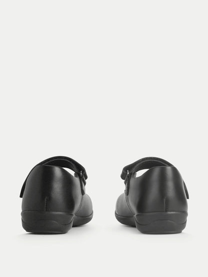 Start-Rite Black Ribbon Rip-Tape Single Bar Smart Bow Detailed School Shoes image 8