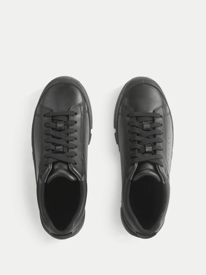 Start-Rite Black Challenger lace-up scuff resistant trainer inspired causal senior school shoes image 7