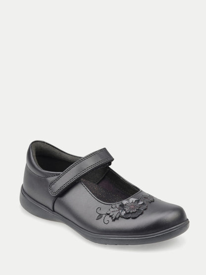 Start-Rite Black Wish Mary-Jane rip-tape floral applique school shoes image 4
