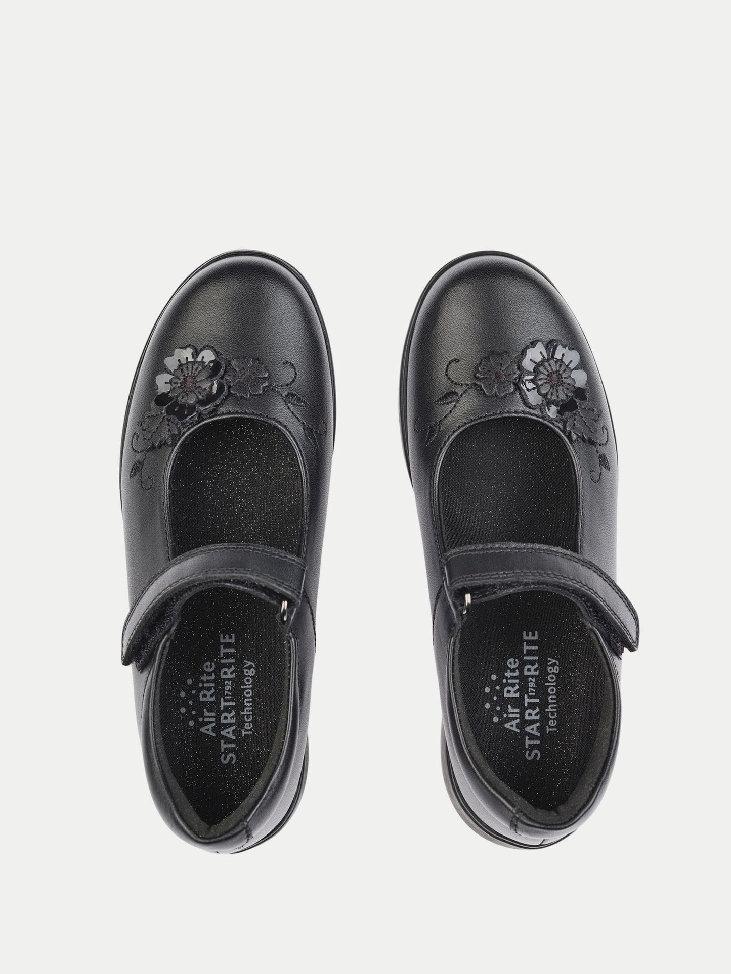 Start-Rite Black Wish Mary-Jane rip-tape floral applique school shoes image 5