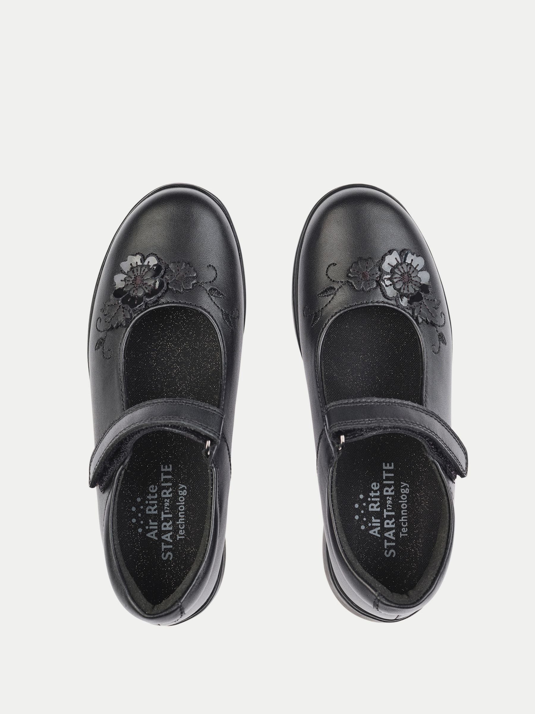 Start-Rite Black Wish Mary-Jane rip-tape floral applique school shoes image 5