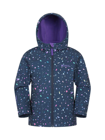 Dsiney Kidz - Mountain Warehouse Blue Exodus Kids Printed Water-Resistant Softshell Jacket image 1