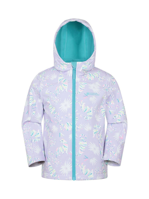Dsiney Kidz - Mountain Warehouse White Exodus Kids Printed Water-Resistant Softshell Jacket image 1