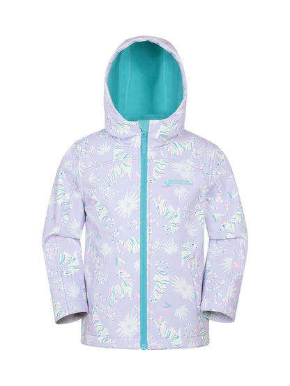 Dsiney Kidz - Mountain Warehouse White Exodus Kids Printed Water-Resistant Softshell Jacket image 1