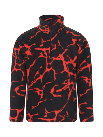 Dsiney Kidz - Mountain Warehouse Red/Black Pursuit Printed Kids Half-Zip Fleece image 1