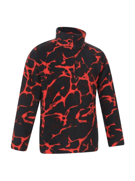 Dsiney Kidz - Mountain Warehouse Red/Black Pursuit Printed Kids Half-Zip Fleece image 2